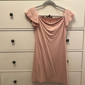 pink off the shoulder dress